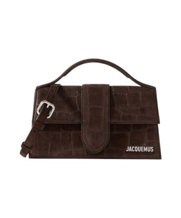 Jacquemus Le Grand Bambino Crocco Dark Brown Camoscio