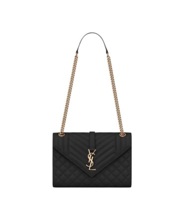YSL Envelope Media Nera in pelle