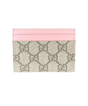 Gucci Portacarte GG Supreme Rosa