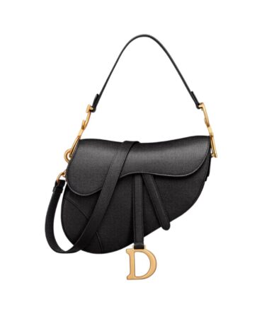 Dior Saddle in pelle Granulata Nera
