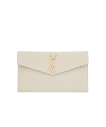 YSL Pochette Uptown in pelle Blanc Vintage