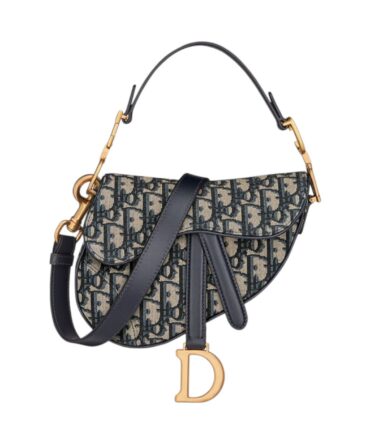 Dior Saddle Mini a Tracolla Oblique Blu