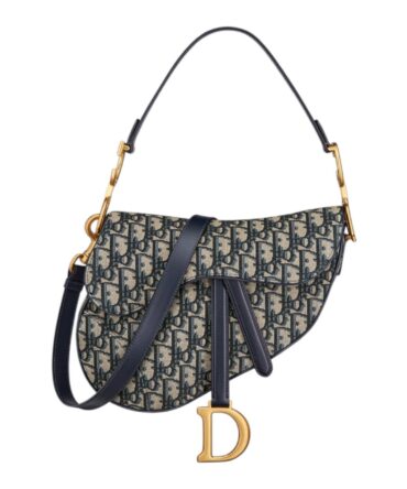 Dior Saddle a Tracolla Oblique Blu