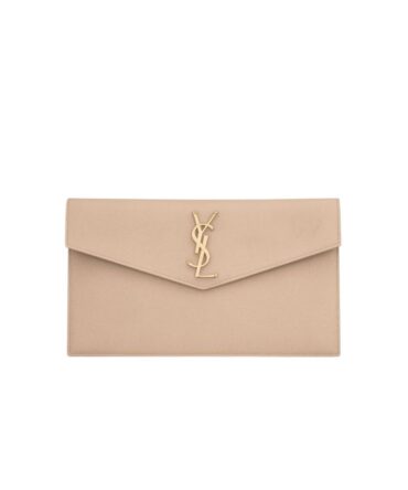 YSL Pochette Uptown in pelle Dark Beige