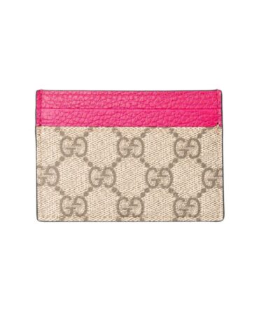 Gucci Portacarte GG supreme Fucsia