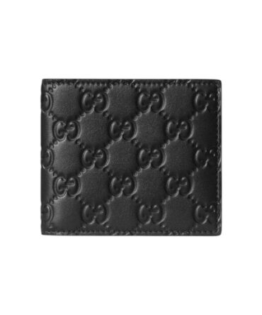 Gucci Portafoglio bi-fold GG Emblem Nero