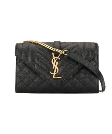 YSL Envelope Small in Pelle Nera
