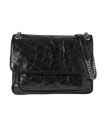 YSL Niki Medium Nera in Pelle Vintage