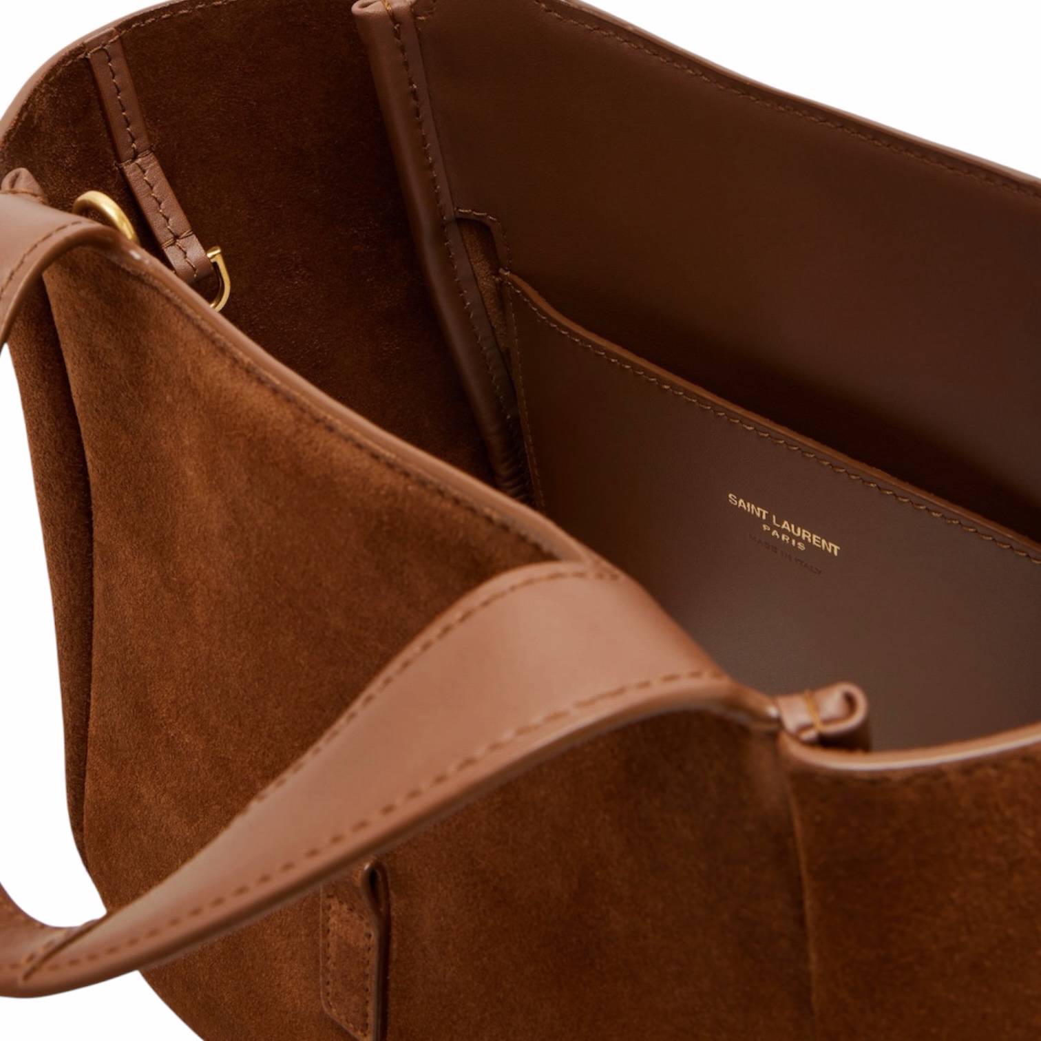 YSL Le 5 a 7 Baby Bea Cognac in Suede - immagine 4