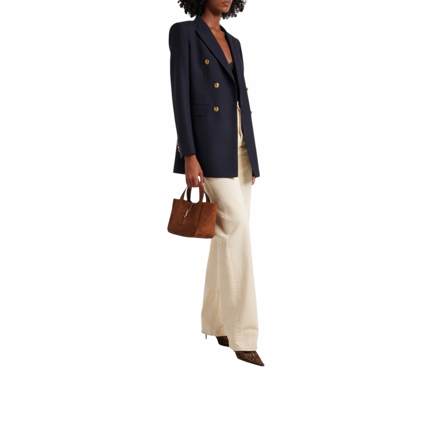 YSL Le 5 a 7 Baby Bea Cognac in Suede - immagine 6