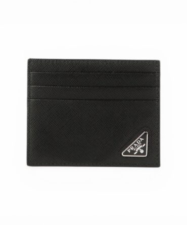 Prada Portacarte Nero in Saffiano con Logo