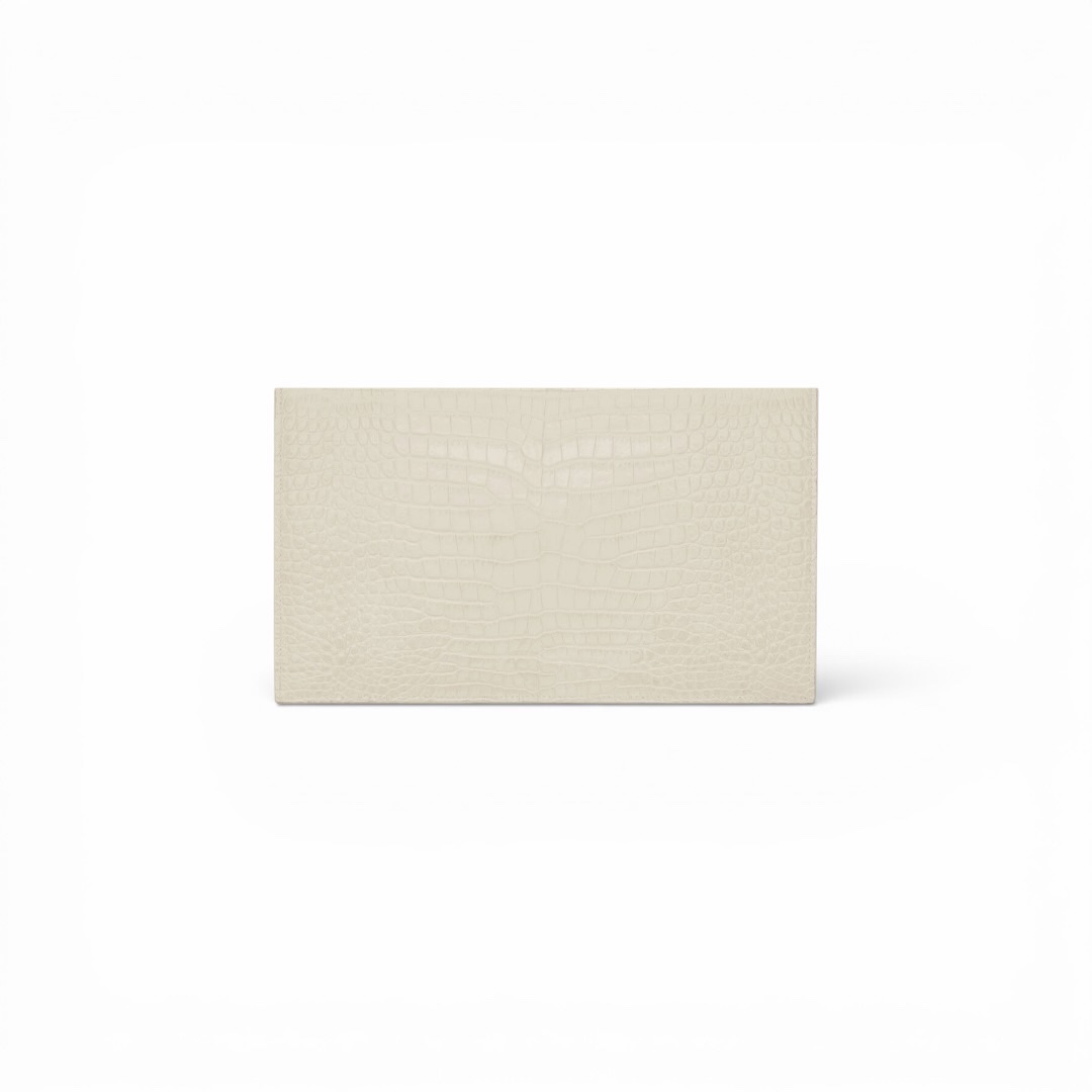 YSL Pochette Uptown Coccodrillo Bianco in pelle - immagine 2