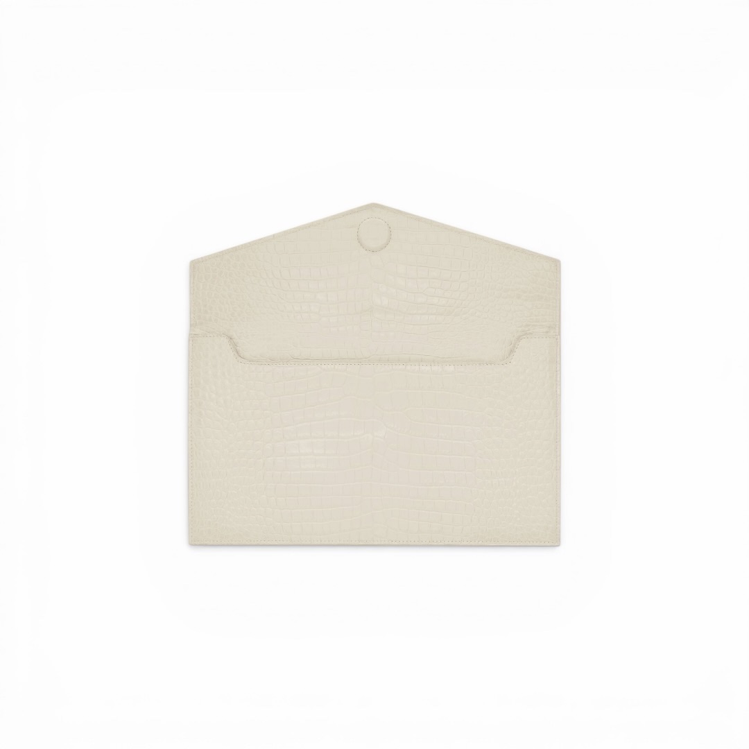 YSL Pochette Uptown Coccodrillo Bianco in pelle - immagine 4