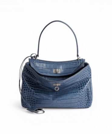 Balenciaga Rodeo Piccola Blu Crocco