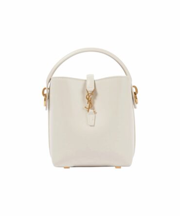 YSL Le 37 Mini Bianco in Pelle Lucida
