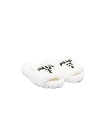 Prada Terry Cloth Slides Bianco - EU 37