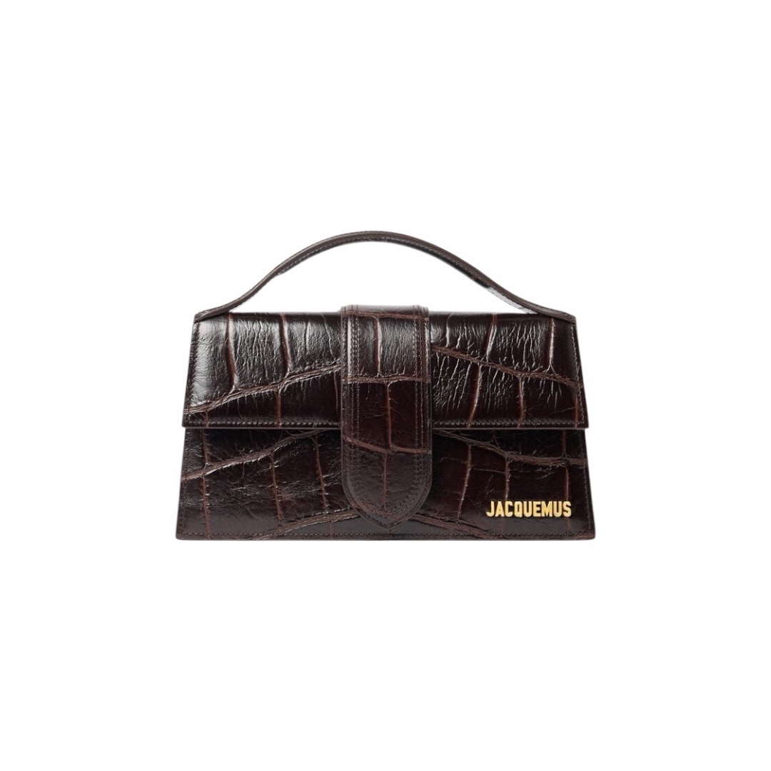 Jacquemus Le Grand Bambino Crocco Dark Brown