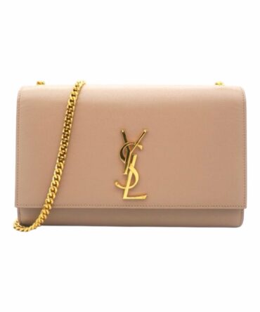 YSL Kate Media Dark Beige in Pelle Grain
