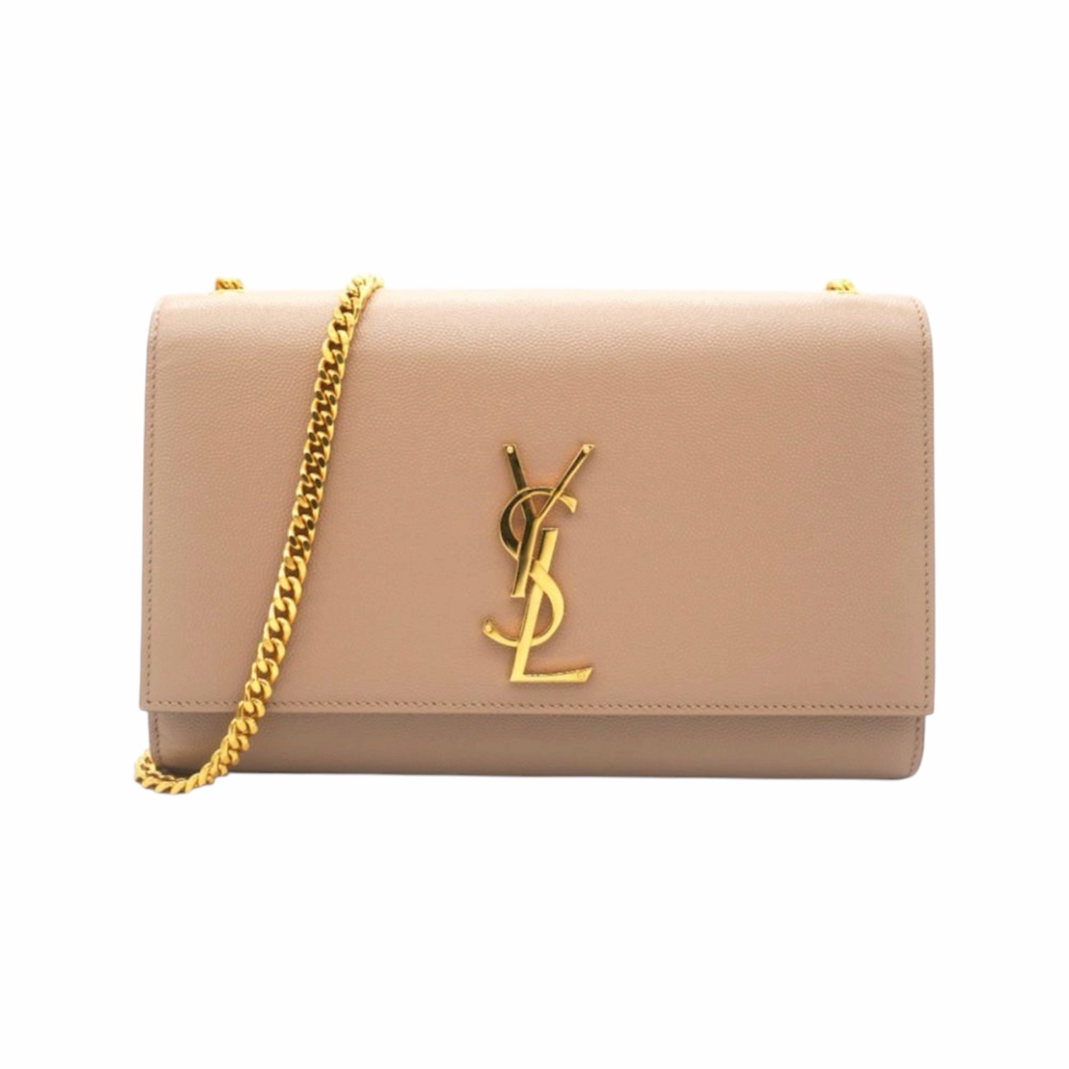 YSL Kate Media Dark Beige in Pelle Grain