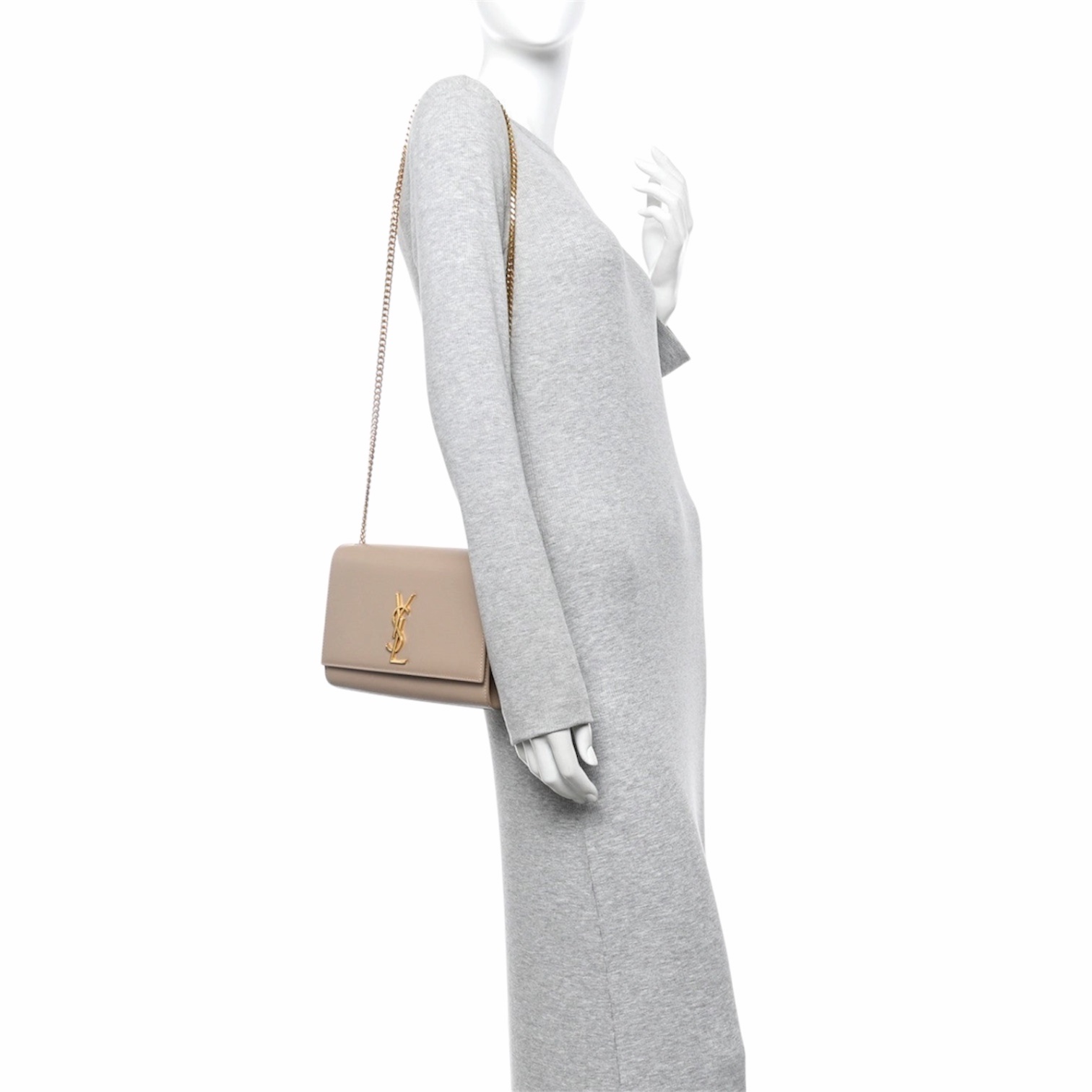 YSL Kate Media Dark Beige in Pelle Grain - immagine 2
