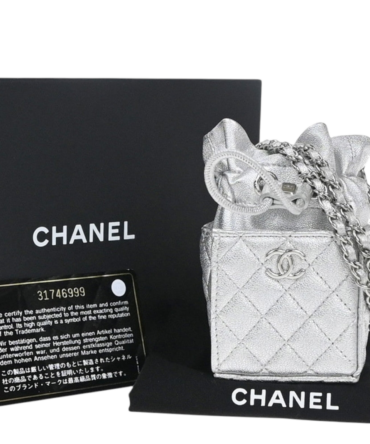 Chanel Mini Bucket Bag Argento Metallizzato