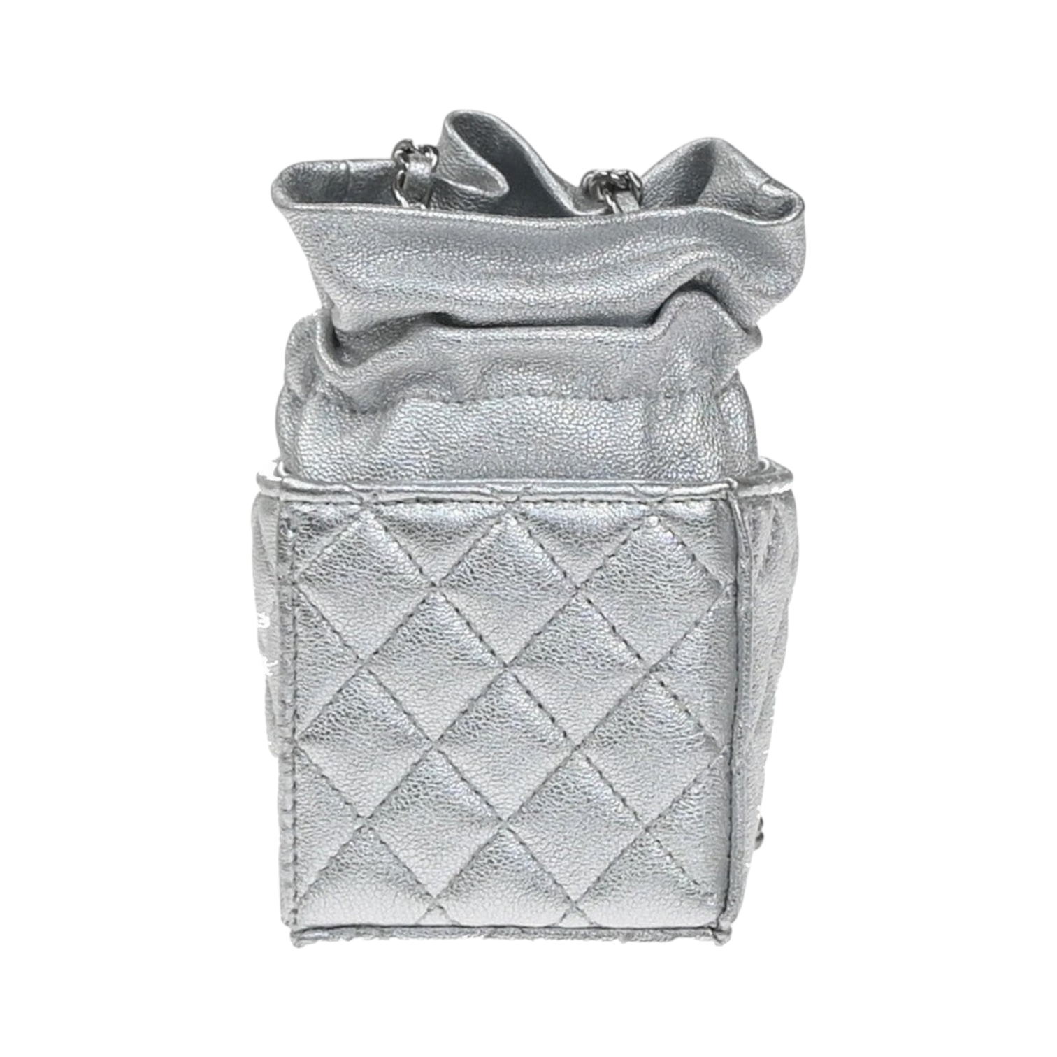 Chanel Mini Bucket Bag Argento Metallizzato - immagine 5
