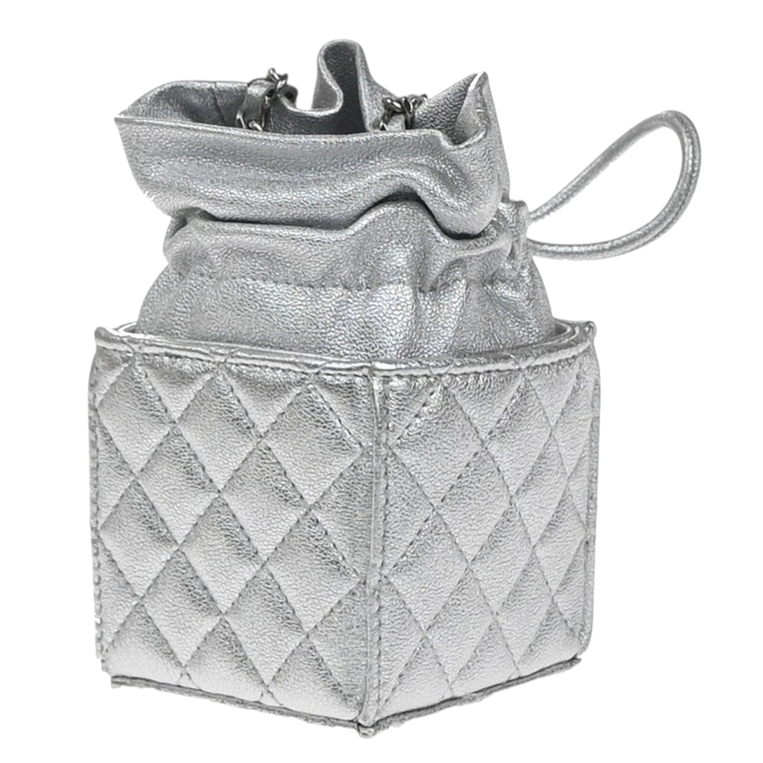 Chanel Mini Bucket Bag Argento Metallizzato - immagine 4