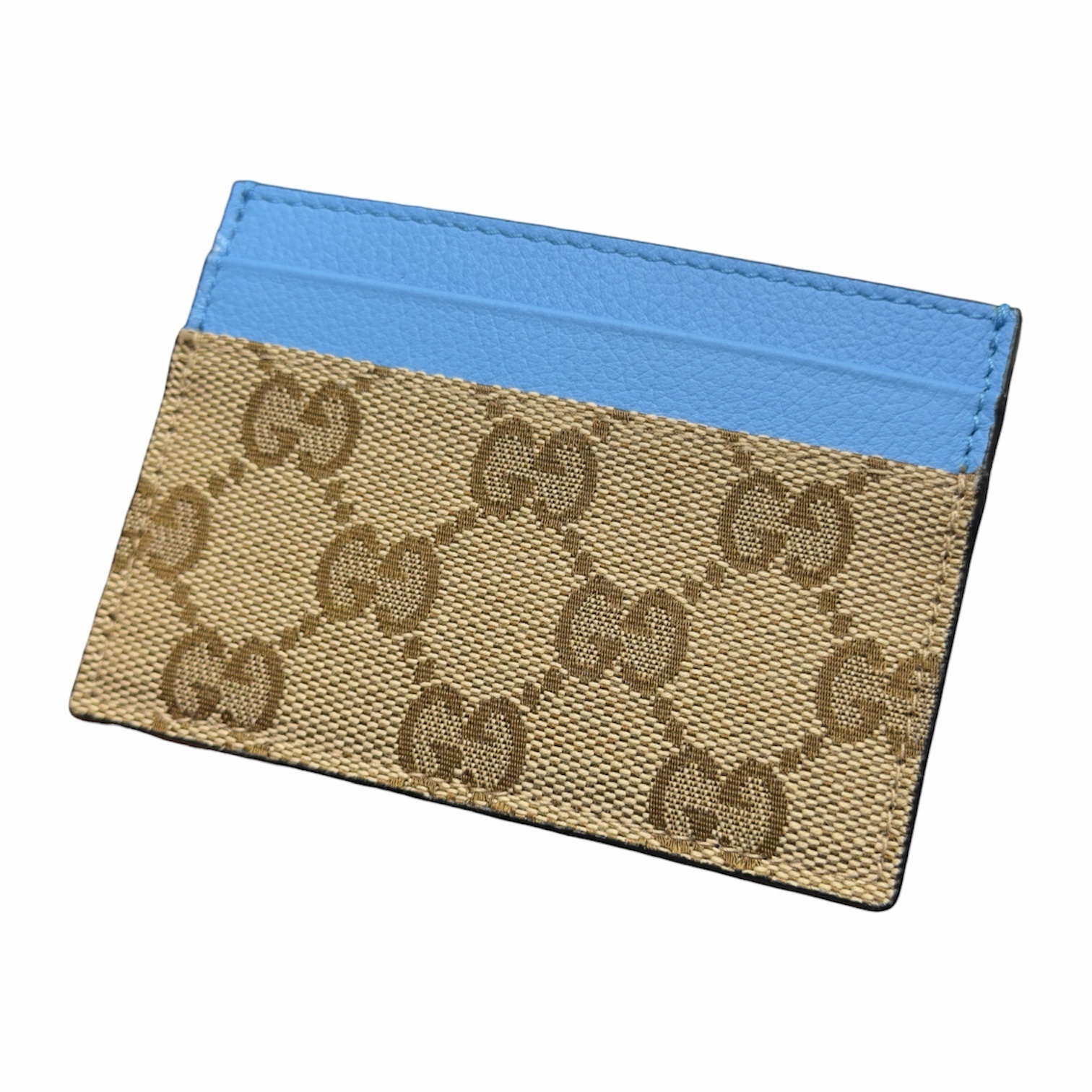 Gucci Portacarte GG Azzurro in Tela - immagine 2