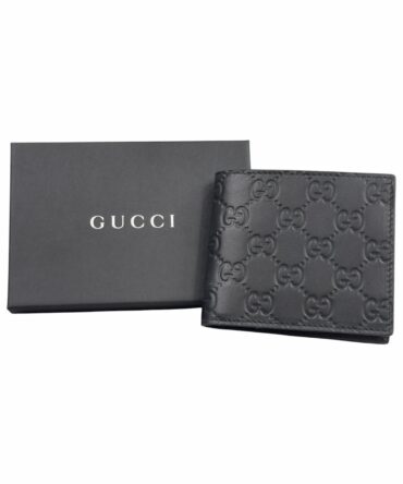Gucci Portafoglio bi-fold GG Emblem Nero