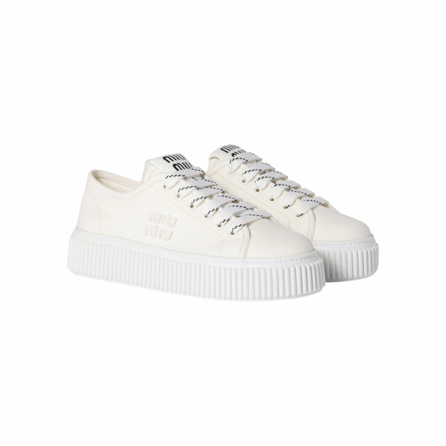 Miu Miu Scarpa in Denim Ivory 37.5 EU